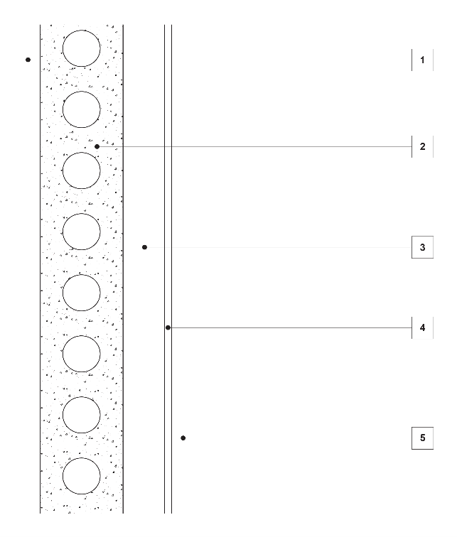 Figure S37C1g: 150 mm hollow-core concrete panels - 10 mm internal plaster on battens or furring chan- nels